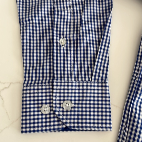 Gionni men’s button up dress shirt. Size small. Blue/checked print - Picture 4 of 6